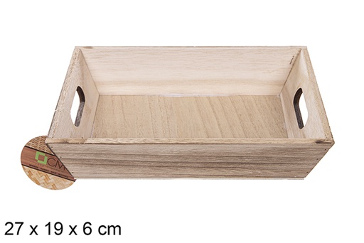 [111701] Scatola in legno vintage 27x19x6 cm