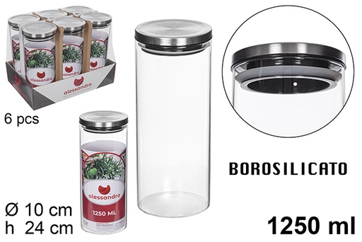 [112196] Barattolo in borosilicato coperchio acciaio 1.250 ml