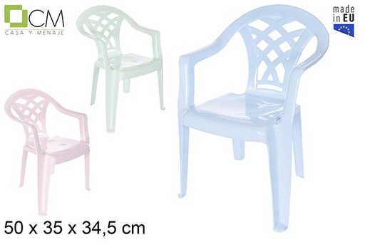 [114216] Cadeira infantil de plástico em cores pastel