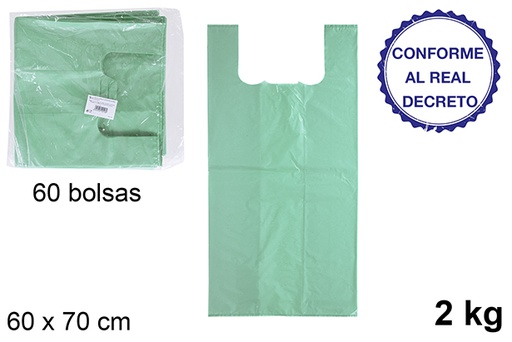 [112516] Borsa verde riciclabile 2 kg 60x70 cm