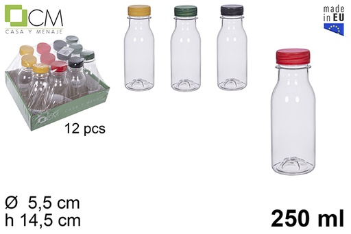 [113487] Botella plástico leche/zumo pet transparente 250 ml 