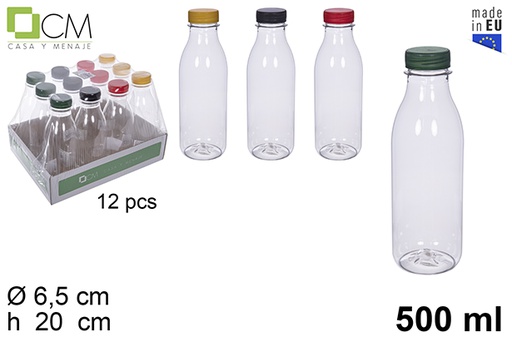 [113485] Botella plástico leche/zumo pet transparente 500 ml 