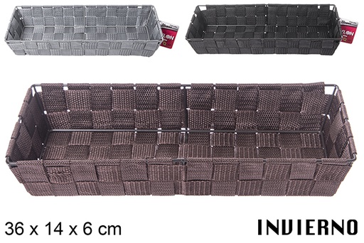 [112338] Cesto de nylon colorido Invierno 36x14x6 cm