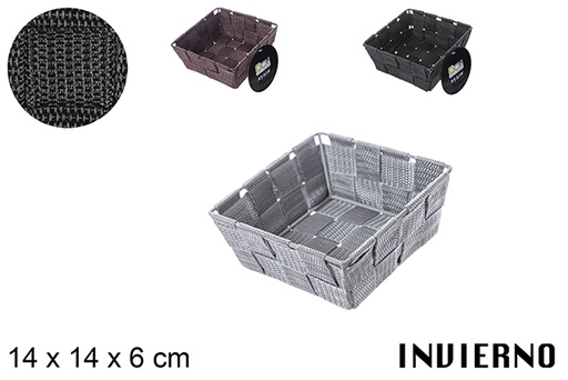 [112340] Cesta nylon colores Invierno 14x14x6 cm