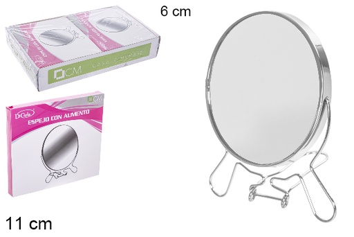 [111281] Double round mirror with magnification 11 cm