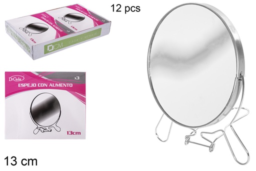 [111282] Doppio specchio rotondo con ingrandimento 13 cm