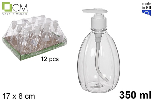 [112504] Bouteille en plastique transparent ananas avec distributeur 500 ml