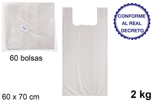 [112511] Borsa bianca riciclabile 2 kg 60x70 cm