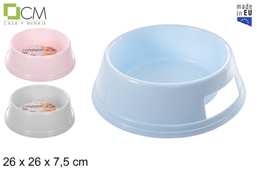 [112993] Mangiatoia per cani rotonda color pastello