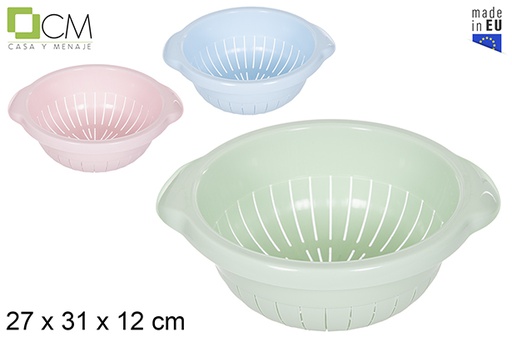 [114566] Escorredor de legumes de plástico cores pastel 27 cm