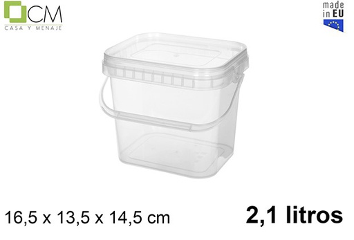 [112855] Contenitore multiuso in plastica quadrato 2.100 ml