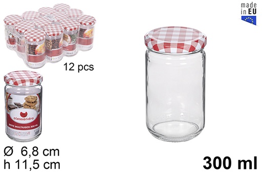 [114653] Frasco redondo de vidro com tampa vichy 300 ml