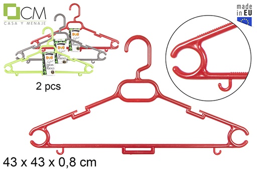 [112134] Pack 2 super cabides de plástico cores diversas