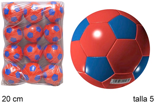 [112022] Balón hinchado futbol rojo/azul Talla 5