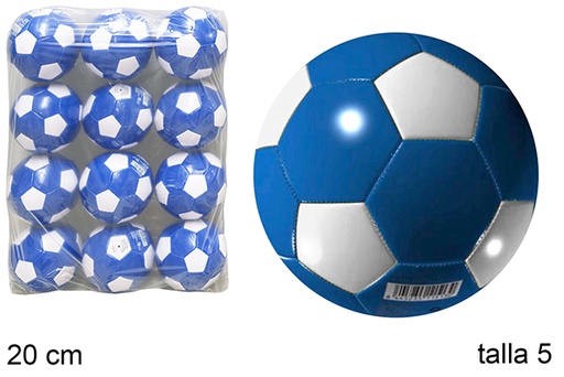 [112023] Bola de futebol de couro azul/branco tamanho 5