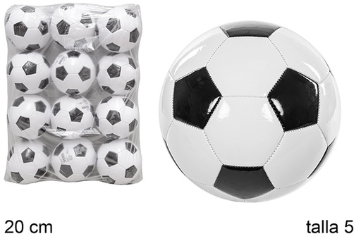 [112021] Balón hinchado futbol blanco/negro talla 5