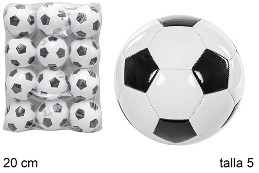 [112021] Pallone da calcio in plastica bianco/nero taglia 5