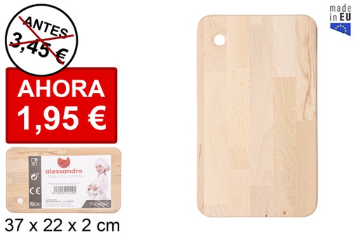 [104510] Tabla para cortar de madera 687 gr. 37x22 cm