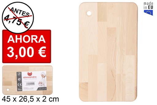 [104511] Tabla para cortar de madera 851 gr. 45x27 cm