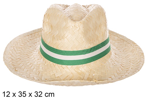 [112324] Sombrero paja Basic blanco con cinta Andalucía