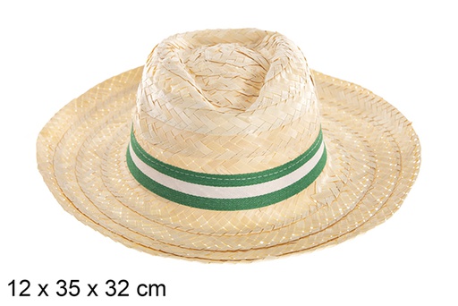 [112324] Sombrero paja Basic blanco con cinta Andalucía