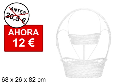 [047577] Double white baskets Christmas decoration