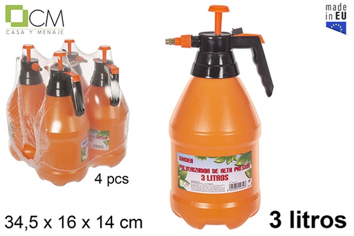 [114649] Spruzzatore ad alta pressione arancione 3 l.