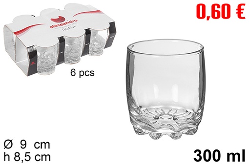 [112096] Pack 6 verre d'eau Roma 300 ml
