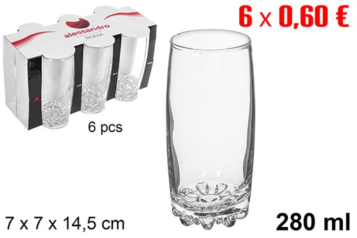 [112097] Pack 6 verre d'eau Roma 280 ml