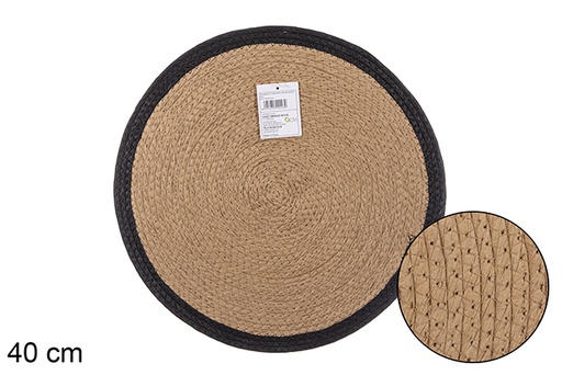 [112443] Natural/black paper rope trivet 40 cm