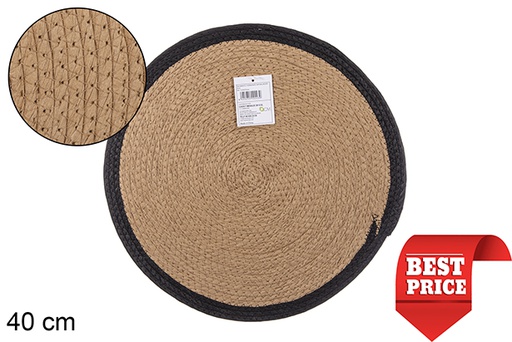 [112443] Salvamantel cuerda papel natural/negro 40 cm