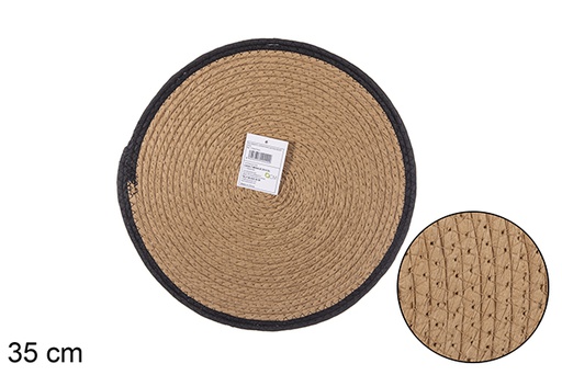 [112442] Natural/black paper rope trivet 35 cm