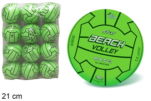 [112246] Bola de voleibol de praia em plástico fluorescente 21 cm