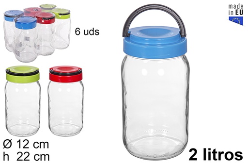 [114529] Multipurpose glass jar with plastic lid 2 l.