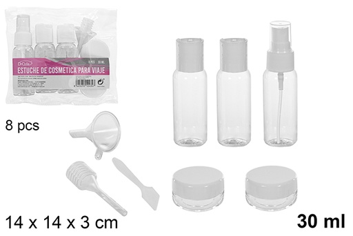 [112434] Astuccio cosmetico da viaggio 8 pezzi 30 ml