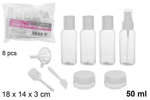 [112435] 9 piece travel cosmetic case 50 ml