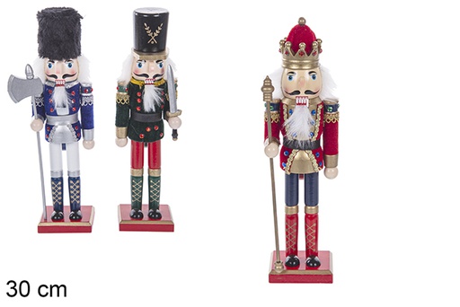 [114430] Colored wood Christmas nutcracker 30 cm 