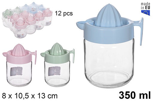 [114878] Espremedor de vidro cores pastel 350 ml