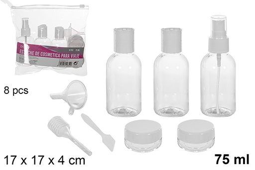 [112852] 8 piece travel cosmetic case 75 ml