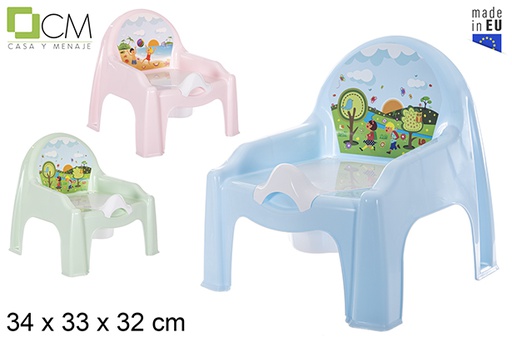 [114874] Baby potty chair with children's drawing pastel colors