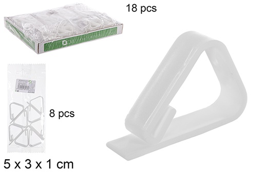 [108918] Pack 8 white plastic tablecloth clamps