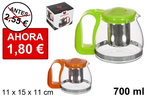 [112865] Jarra café/te con filtro colores surtidos 700 ml
