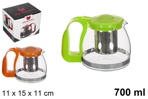[112865] Verseuse à café/thé avec filtre couleurs assorties 700 ml