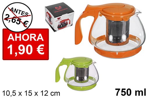 [112867] Jarro de café/chá com filtro cores variadas 750 ml