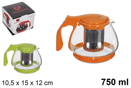 [112867] Verseuse à café/thé avec filtre couleurs assorties 750 ml