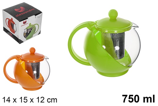 [113013] Jarro de café/chá com filtro cores variadas 750 ml