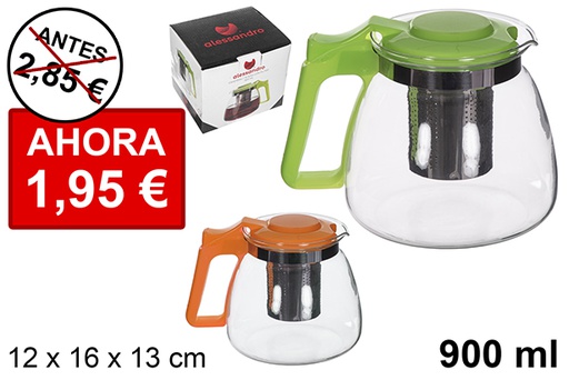 [113014] Jarro de café/chá com filtro várias cores 900 ml