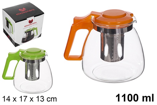 [113015] Verseuse à café/thé avec filtre couleurs assorties 1.100 ml