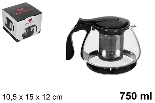 [113032] Jarro de café/chá com filtro preto 750 ml