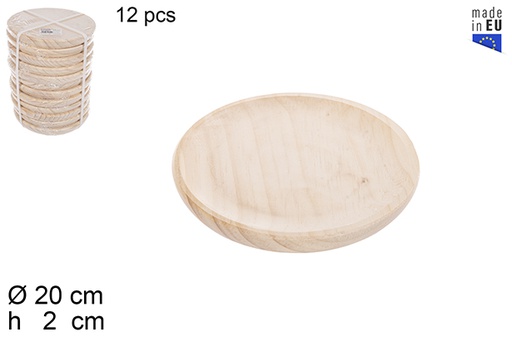 [114554] Assiette en bois pour poulpe 20 cm